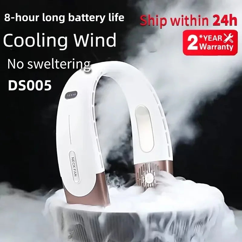 Xiaomi 8000mAh USB Hanging Neck Fan Portable Bladeless Mini Rechargeable Mute LED Digital Display Electric Air Cooler Handheld
