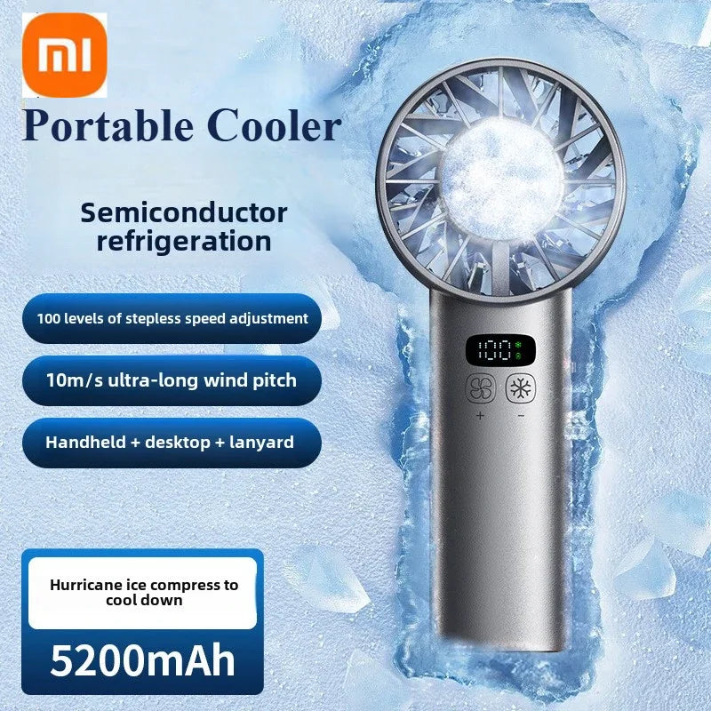 Xiaomi 8000mAh USB Hanging Neck Fan Portable Bladeless Mini Rechargeable Mute LED Digital Display Electric Air Cooler Handheld